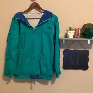 Wannabee blue windbreaker hooded jacket size S